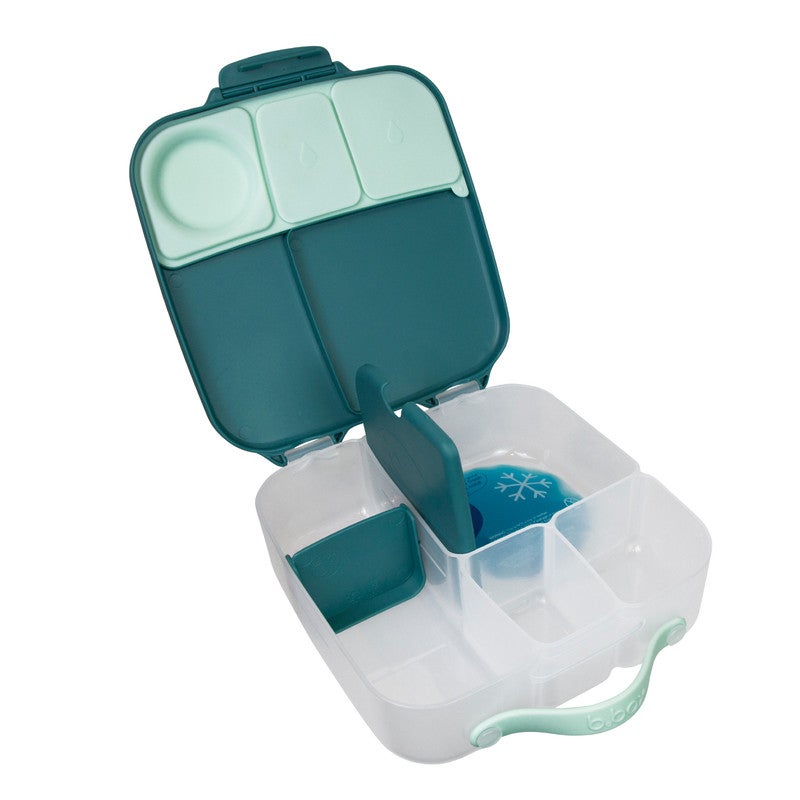 b.box صندوق الغداء b.box | صندوق بينتو جامبو مع 4 أقسام (2 مانعة للتسرب)، فاصل قابل للإزالة، حزمة تبريد جيل | مثالي للمدرسة | من 3+ | سعة 1L - Image 3