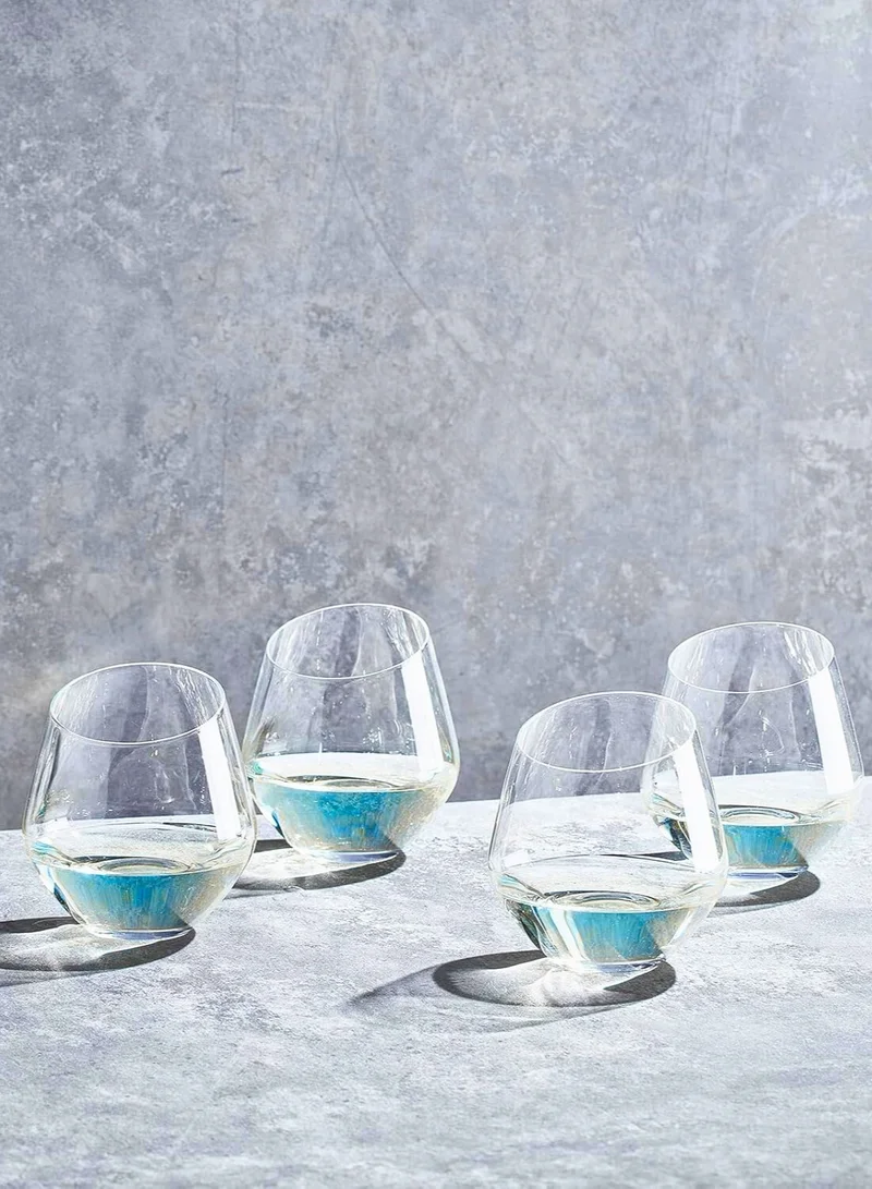 1Chase Borosilicate Slanted Crystal Glass 350 ML (4PCS)