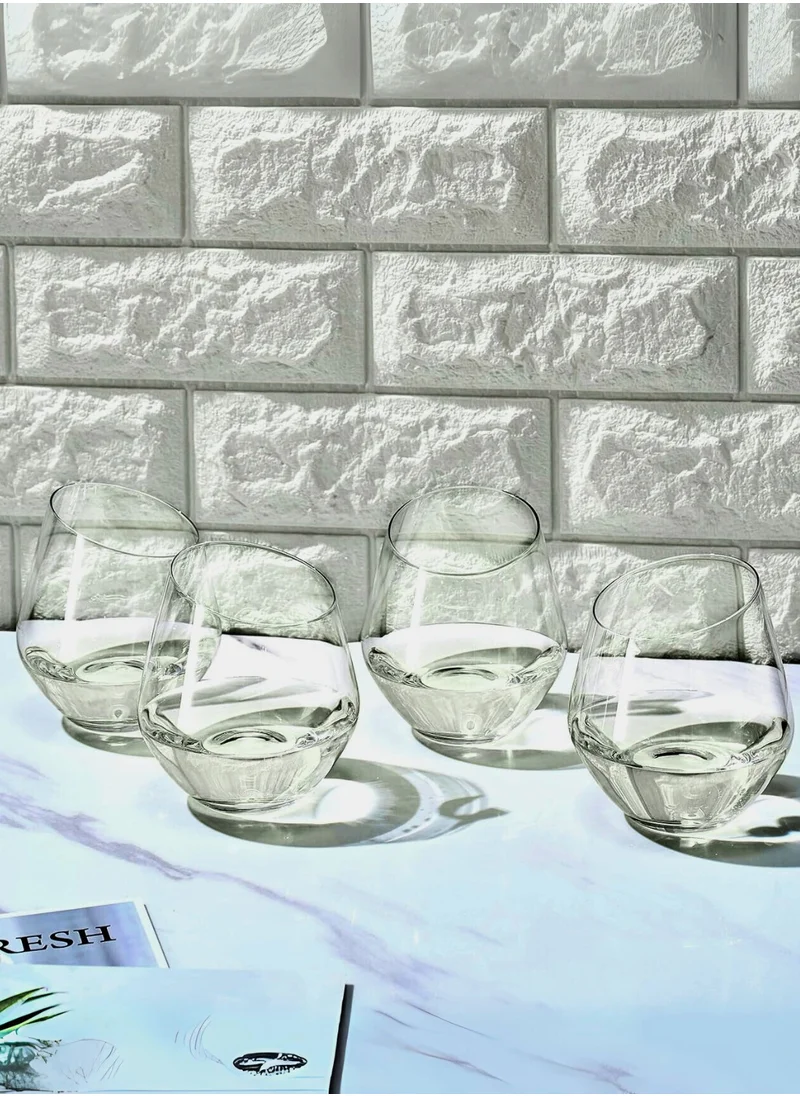1Chase Borosilicate Slanted Crystal Glass 350 ML (4PCS)