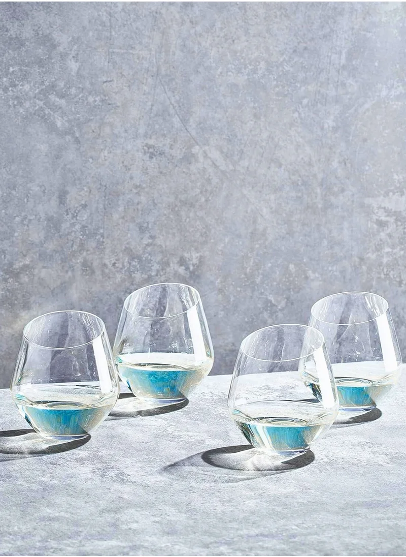 1Chase Borosilicate Slanted Crystal Glass 350 ML (4PCS)