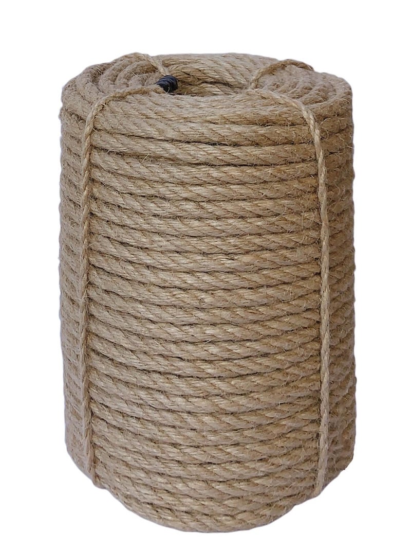 ILIKEEC 8mm Jute Rope 164 Feet Braided Heavy Duty Twine Thick Jute Twine Rope for Cat Scratch Post CraftDIY Artwork Bundling Home Decor Gardening Applications 8MM 164FT