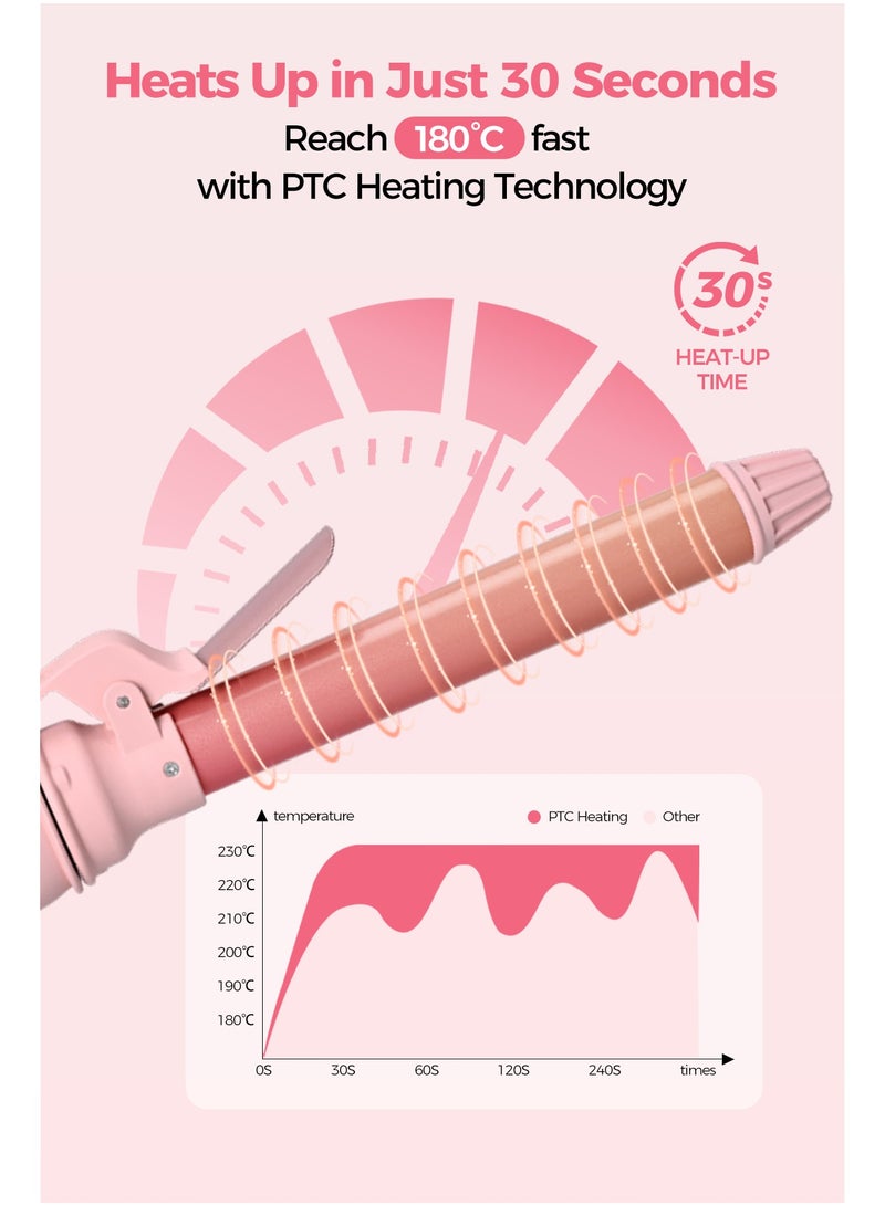 DOSCHER Automatic Curling Iron 25mm – Hair Curler with Ceramic Coating, PTC Heating, LCD Display, Dual Rotation, Dual Voltage, up to 230°C - Image 2