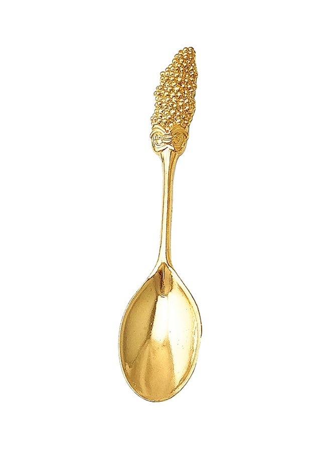 طقم ملاعق من 4 أجزاء مناسب للقهوة/ الحلوى/ الأيس كريم/ الفاكهة ذهبي Mulberry Spoon: 10.35x2.15سم - Image 2