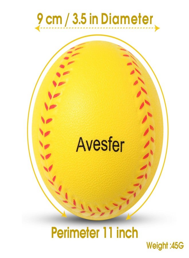 كرات بيسبول سوفتبول إسفنجية للتدريب من Avesfer، مناسبة للتدريب الرياضي والضرب، للاستخدام الداخلي والخارجي، في الفناء الخلفي، مناسبة للاعبين والأطفال والمراهقين، لون أصفر (عبوة من 6 كرات، مقاس 11 بوصة) - Image 2