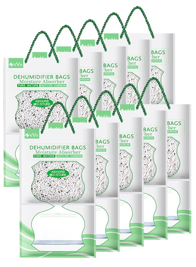 spa luxetique Moisture Absorber and Odor Eliminator Hanging Bags to Rid Damp in Closet, Safe, Cars, Wardrobes, Basement, Gym Bag| Humidity Bags for Closet and wardrobes - Pack of 10 (120 gms each)  - Image 1