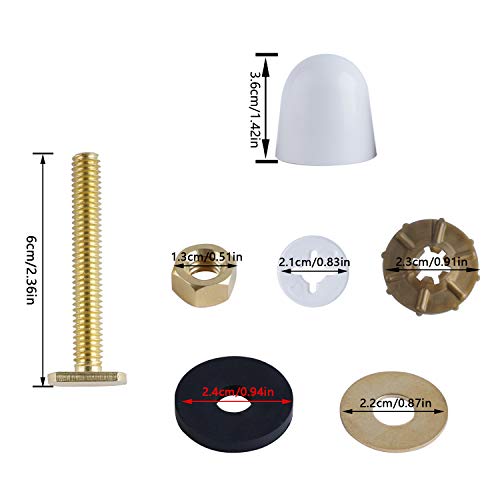 Hibbent Toilet Wax Ring Kit, Toilet Bowl Wax Ring with Brass Closet Bolts, Bolt Caps, PE Flange and Extra Retainers, Thick Wax Ring Gasket for Toilet Bowl- Gas, Odor and Watertight Seal - Image 3