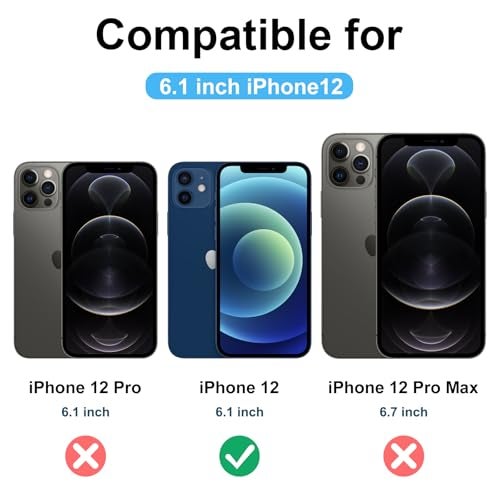 Tobfit Silicone Case For iPhone 12 6.1-Inch Compatible With Magsafe, Translucent Matte Back Slim Shockproof Case Phone Cover For iPhone 12,Navy Blue - Image 2