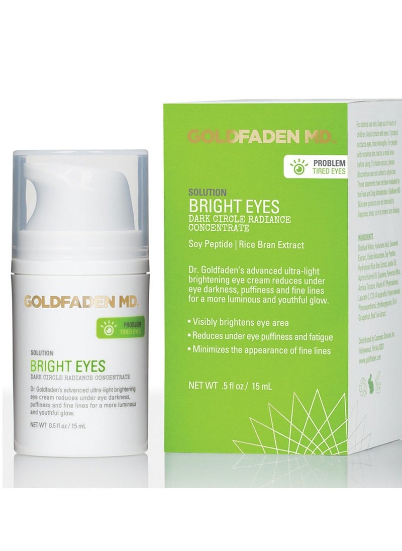 Goldfaden MD GOLDFADEN MD Bright Eyes Dark Circle Concentrate Brightening Eye Cream w/Soy Peptide, Rice Bran Extract & Arnica | May Reduce Under Eye Darkness, Puffiness & Fine Lines for a More Youthful Glow  - Image 1