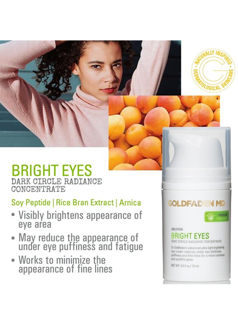 Goldfaden MD GOLDFADEN MD Bright Eyes Dark Circle Concentrate Brightening Eye Cream w/Soy Peptide, Rice Bran Extract & Arnica | May Reduce Under Eye Darkness, Puffiness & Fine Lines for a More Youthful Glow  - Image 3