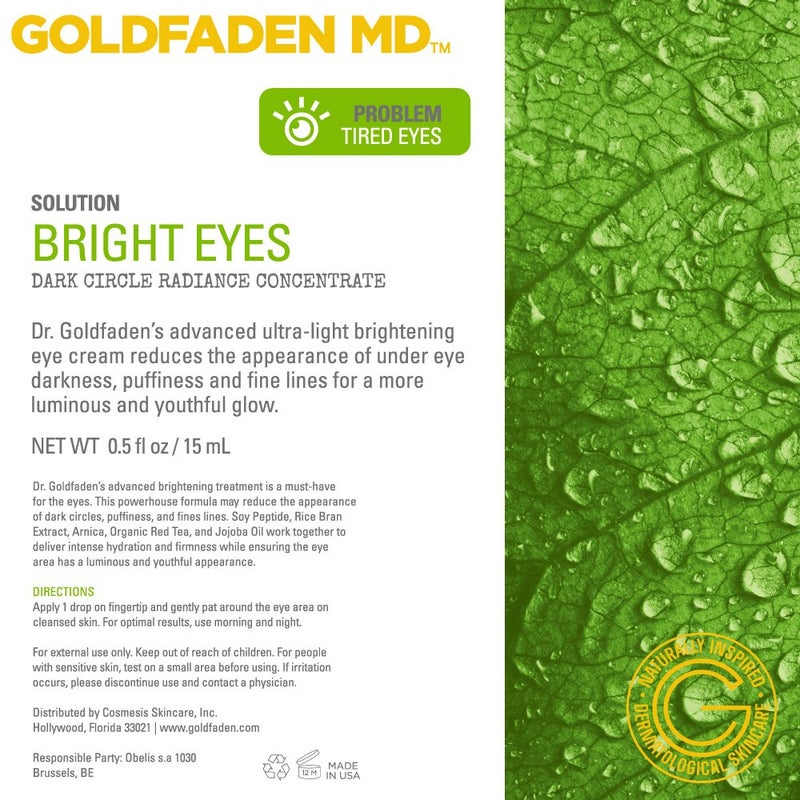 GOLDFADEN MD Bright Eyes Dark Circle Concentrate Brightening Eye Cream w/Soy Peptide, Rice Bran Extract & Arnica | May Reduce Under Eye Darkness, Puffiness & Fine Lines 0.5 fl. oz. - Image 5