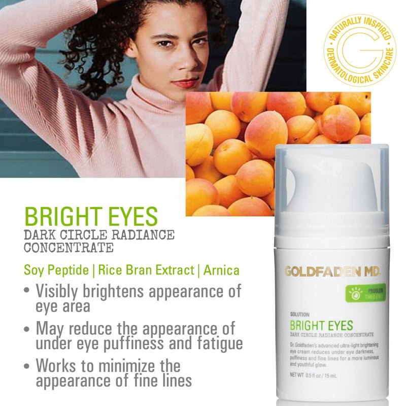 GOLDFADEN MD Bright Eyes Dark Circle Concentrate Brightening Eye Cream w/Soy Peptide, Rice Bran Extract & Arnica | May Reduce Under Eye Darkness, Puffiness & Fine Lines 0.5 fl. oz. - Image 3