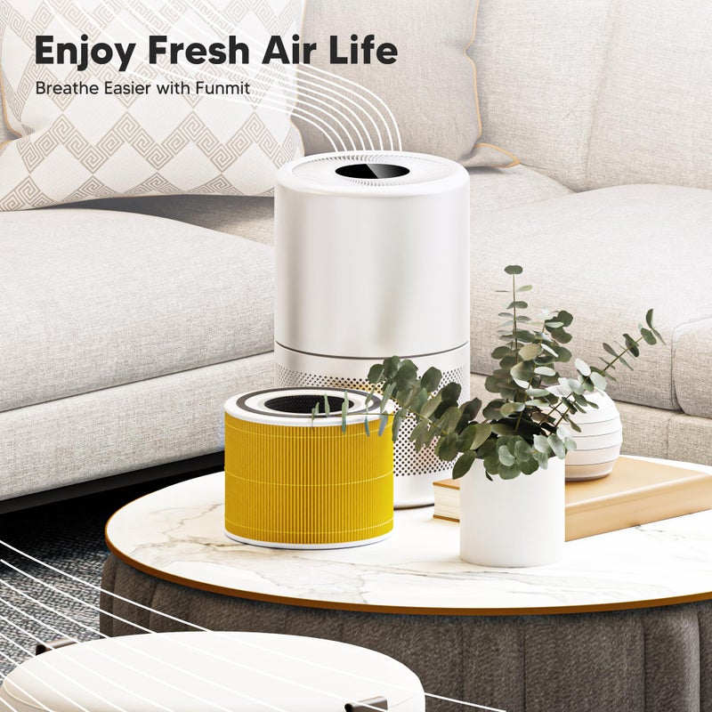 Funmit Core 300 Pet Care Replacement Filter for LEVOIT Core 300 Core 300S Core 300-P Core 300S-P Air Purifier, 3-in-1 High Efficiency Activated Carbon, Compared to Part # Core 300-RF-PA, 2 Pack, Yellow - Image 3