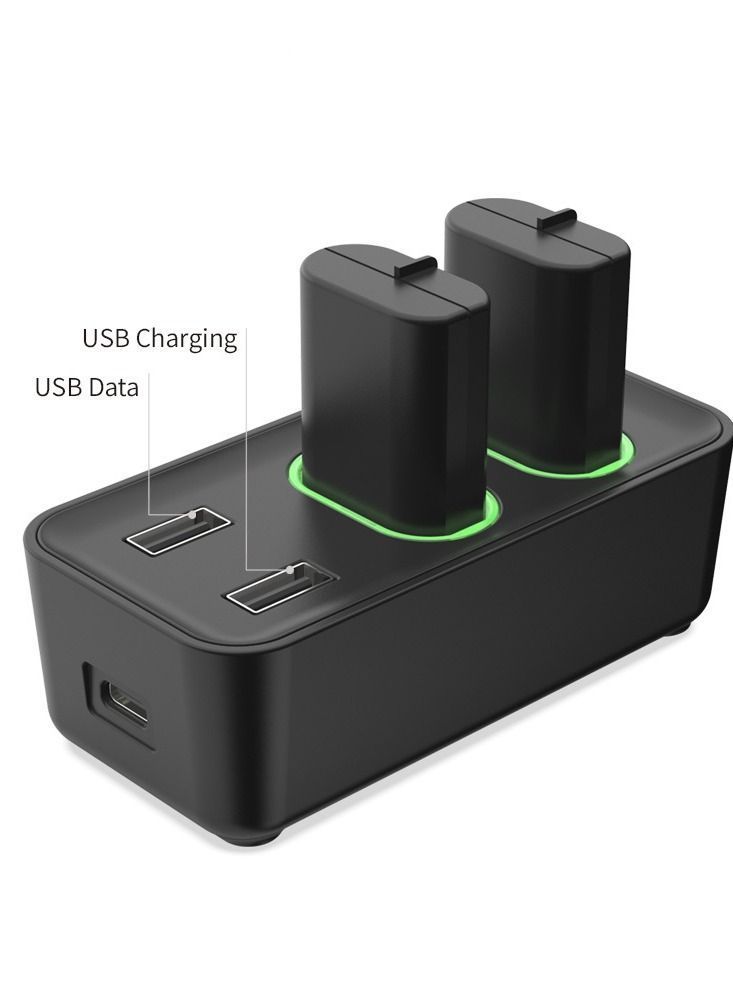 Xbox Series/Xbox One Portable Wireless Controller Charging Stand with Two 800mAh Universal Rechargeable Batteries - Image 3