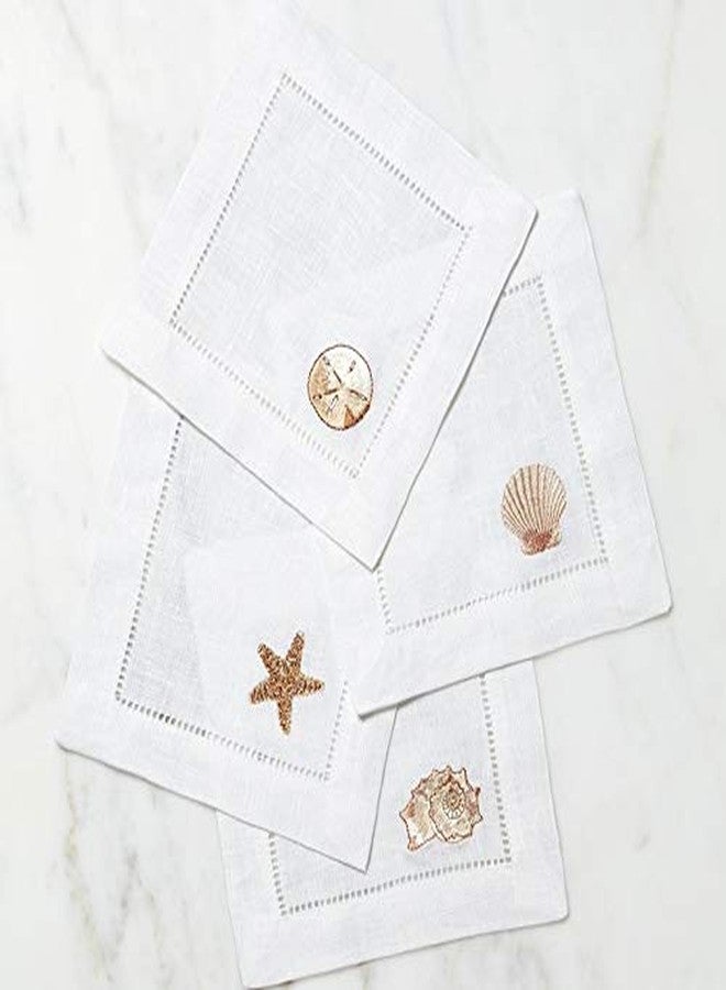 Sferra Beachcomber Embroidered Cocktail Napkins (6" x 6") - Set of 4 - Image 4