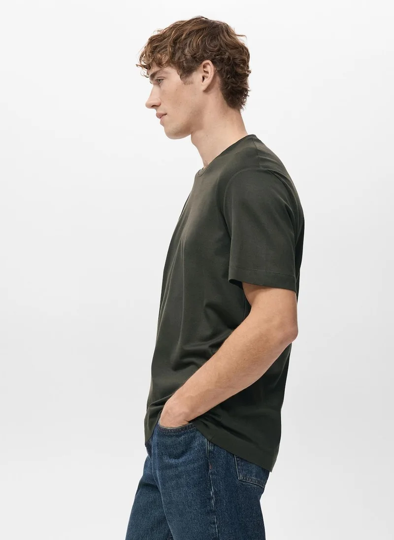 Mango Man  100% cotton T-shirt regular fit for Men | Best Price UAE