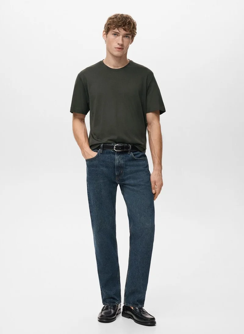 Mango Man  100% cotton T-shirt regular fit for Men | Best Price UAE