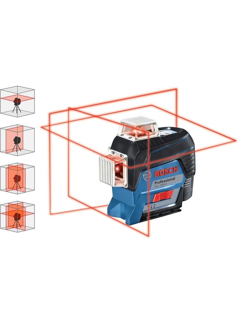BOSCH بوش بروفيشينال GLL 3-80 C BT 150 (0601063R01) مستوى ليزر خطي 12 فولت Li-Ion مع حامل ثلاثي - Image 2