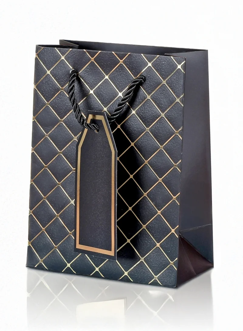 Share the Love Luxury Black Paper Gift Bag – Small Size with Foil Design, Premium Quality Present Bag with Handles, Perfect for Birthday, Wedding, Anniversary & Special Occasions