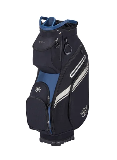 Wilson Exo II Golf Cart Bag with 14 divided club sections, Black/ Blue