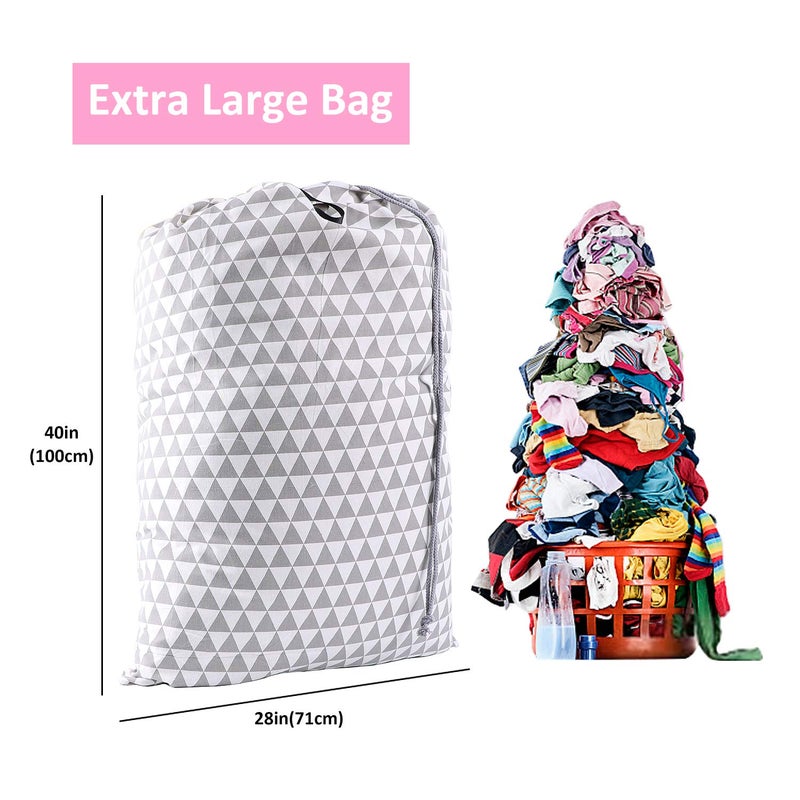 Swisselite Laundry Bag With Handle And Drawstring  Large Heavy Duty Laundry Bag  28 X 40 Inches Travel Dirty Clothes Bag For Laundromat And Household - Image 2