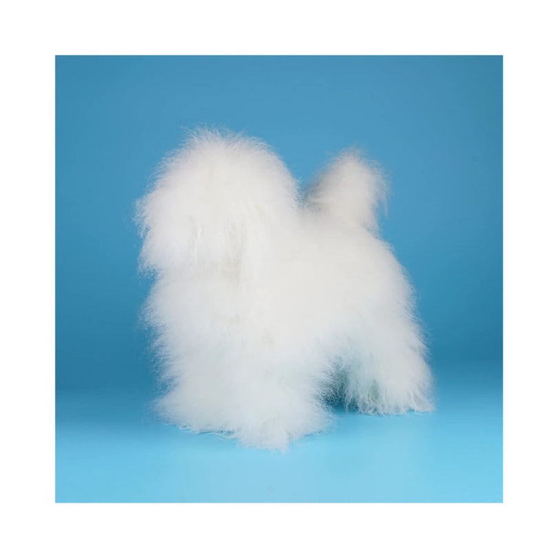 OPAWZ High-Density Toy Poodle Whole Body Dog Wig- White, Made of Soft & Smooth Synthetic Fibre Material, for Groomer Trimming Practice, Realistic Look Hair Length 8-10 cm - Image 1