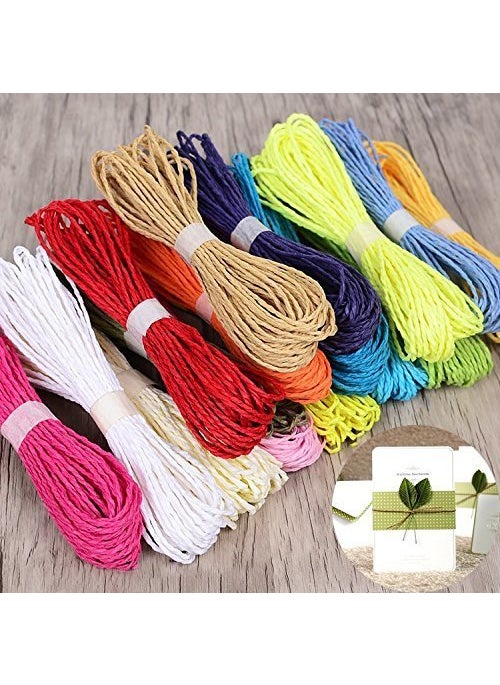 E Shopping E Shopping® 20 Meter Colorful DIY Paper Rope Threads for Various Art and Craft Projects and Decoration, Set of 6 Pcs  - Image 1