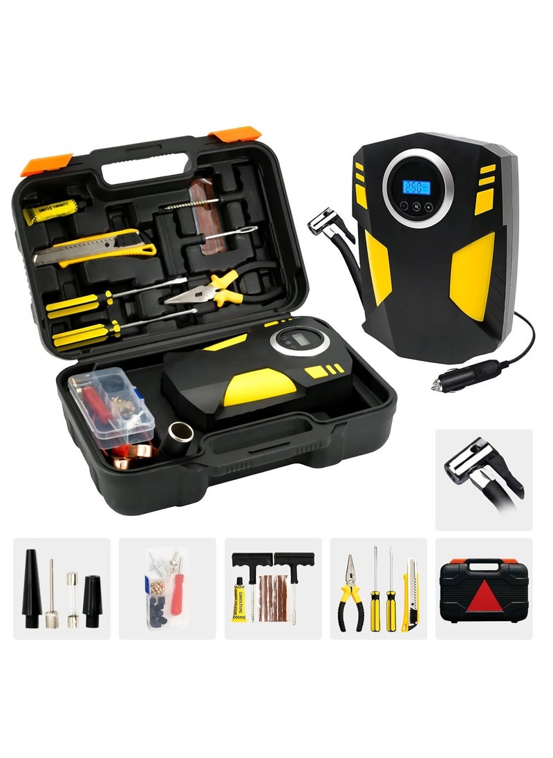 Pink Demon - Tire Repair Kit,55 Pcs Tire Plug Kit with 12V Tire Inflator,Portable Tire Patch Kit for Cars,Motorcycles,Trucks - Image 1