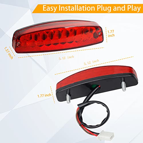 QUASCO Universal 12V Tail Light ATV Taillight Brake Lights Compatible with Yamaha Honda Suzuki 50cc 70cc 90cc 110cc 125cc Tao Tao Scooter Motorcycle - Image 5