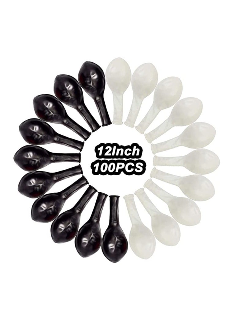 Boxwoods 100 PCS Of Black And White Balloons For Birthday Anniversary And Graduation Party Decoration - Image 3