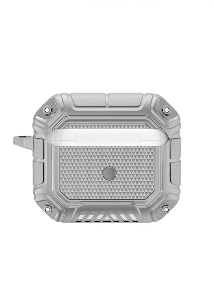 AirPods 3 Case, Shockproof Protective Cover, Military Hard Shockproof Full Body Case with Keychain Compatible with Apple AirPods3, Grey