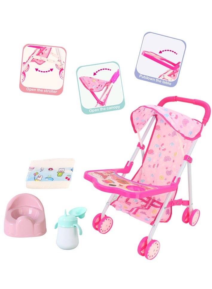 Baby Doll with Foldable and Portable Stroller  - Image 2