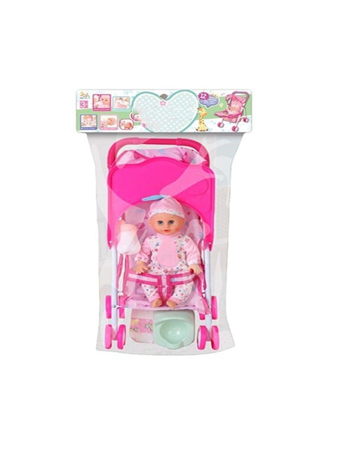 Baby Doll with Foldable and Portable Stroller  - Image 3
