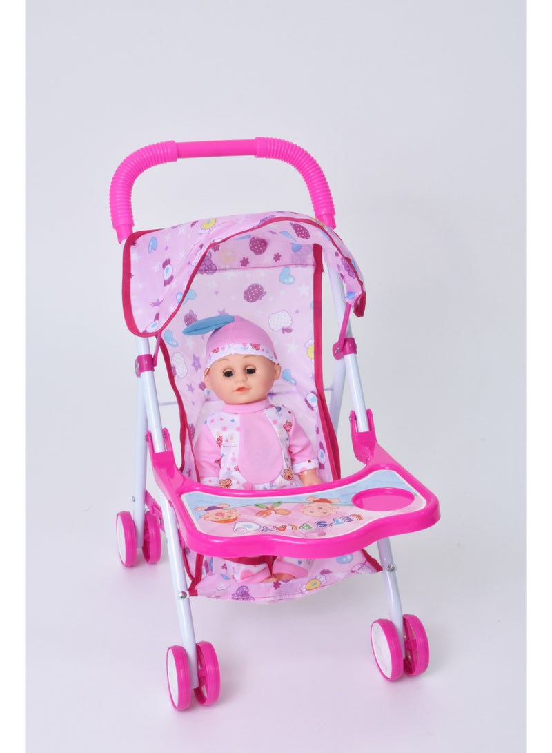 Baby Doll with Foldable and Portable Stroller  - Image 4