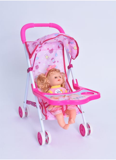 Baby Doll with Foldable and Portable Stroller