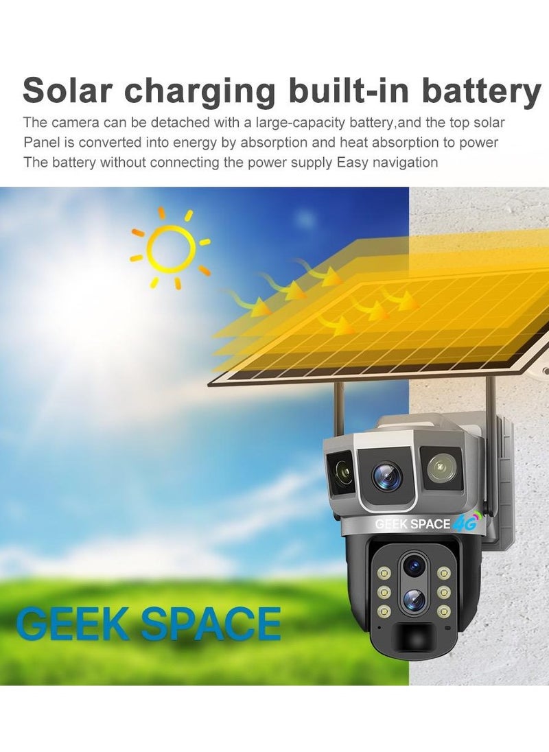 المهوس الفضاء كاميرا كشف خارجية تعمل بالطاقة الشمسية Geek Space VTS02 4G، حل أمان متقدم، تكبير بصري 10 أضعاف، مقاومة للماء، كشف الحركة PIR، دوران 360 درجة  - Image 2