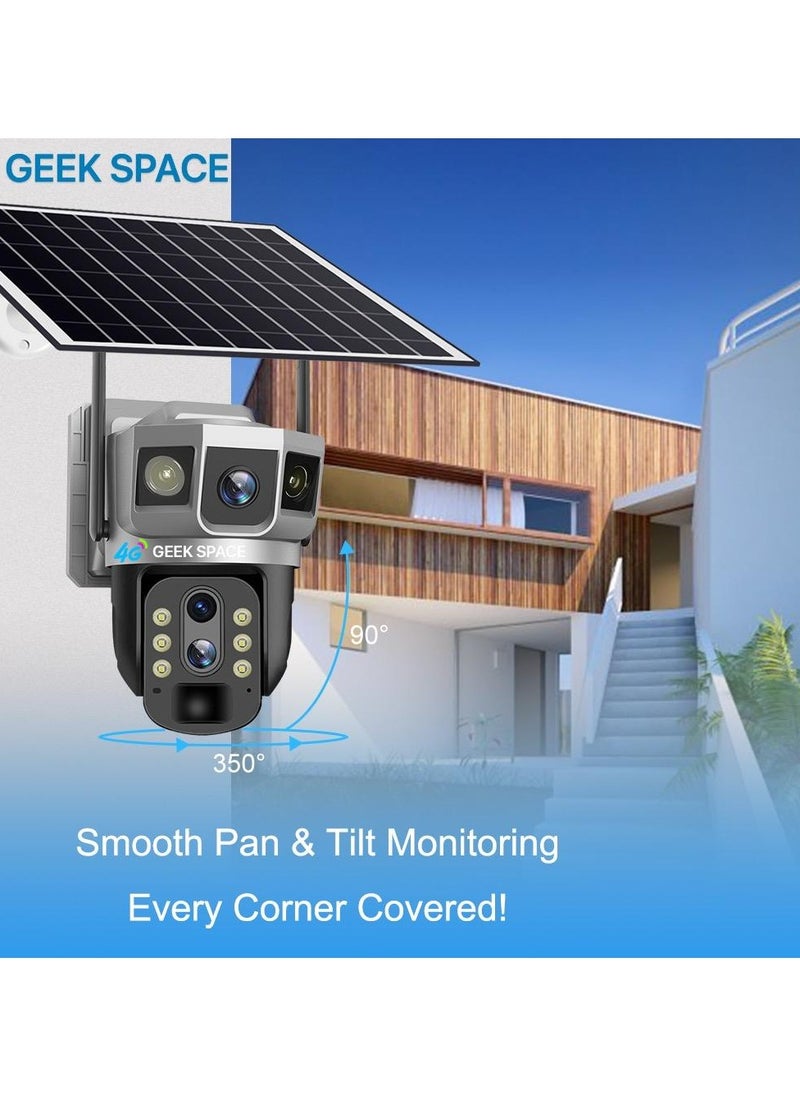 المهوس الفضاء كاميرا كشف خارجية تعمل بالطاقة الشمسية Geek Space VTS02 4G، حل أمان متقدم، تكبير بصري 10 أضعاف، مقاومة للماء، كشف الحركة PIR، دوران 360 درجة  - Image 3