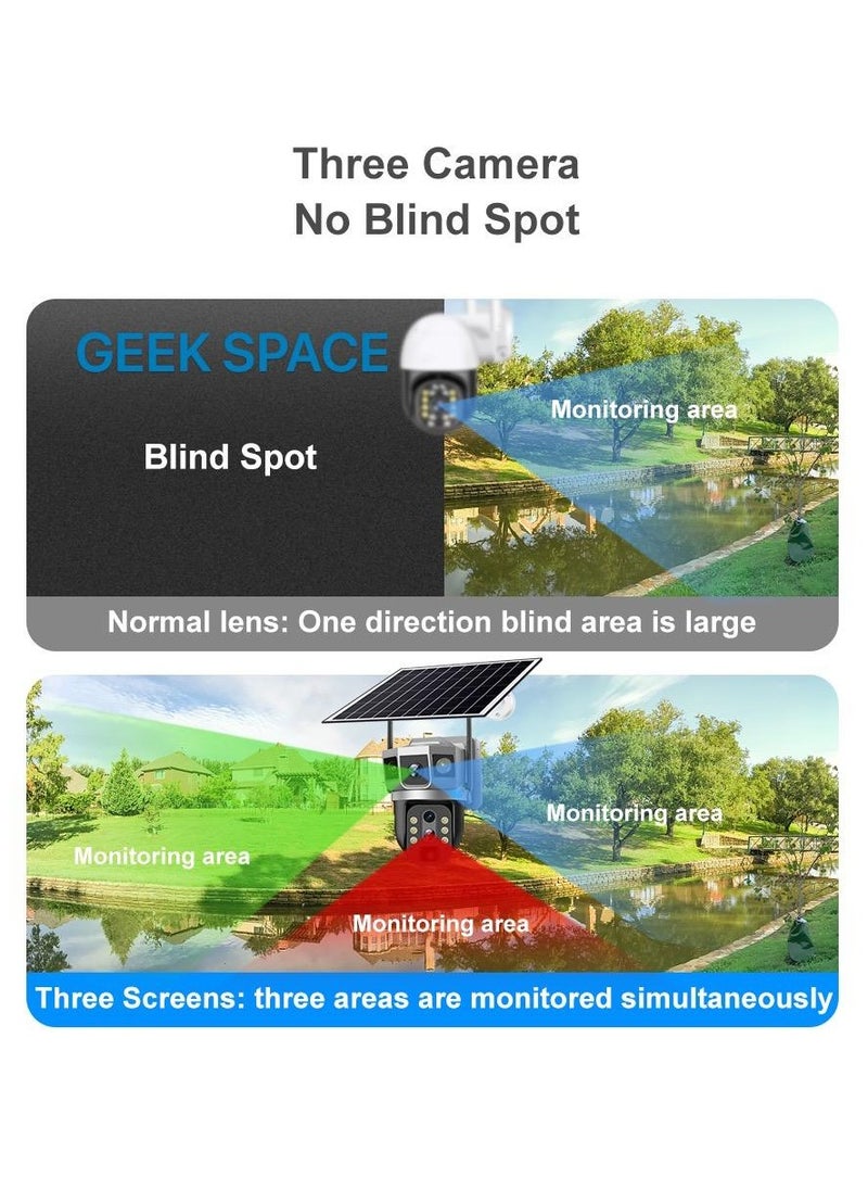 المهوس الفضاء كاميرا كشف خارجية تعمل بالطاقة الشمسية Geek Space VTS02 4G، حل أمان متقدم، تكبير بصري 10 أضعاف، مقاومة للماء، كشف الحركة PIR، دوران 360 درجة  - Image 4