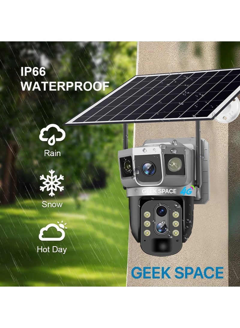 المهوس الفضاء كاميرا كشف خارجية تعمل بالطاقة الشمسية Geek Space VTS02 4G، حل أمان متقدم، تكبير بصري 10 أضعاف، مقاومة للماء، كشف الحركة PIR، دوران 360 درجة  - Image 5
