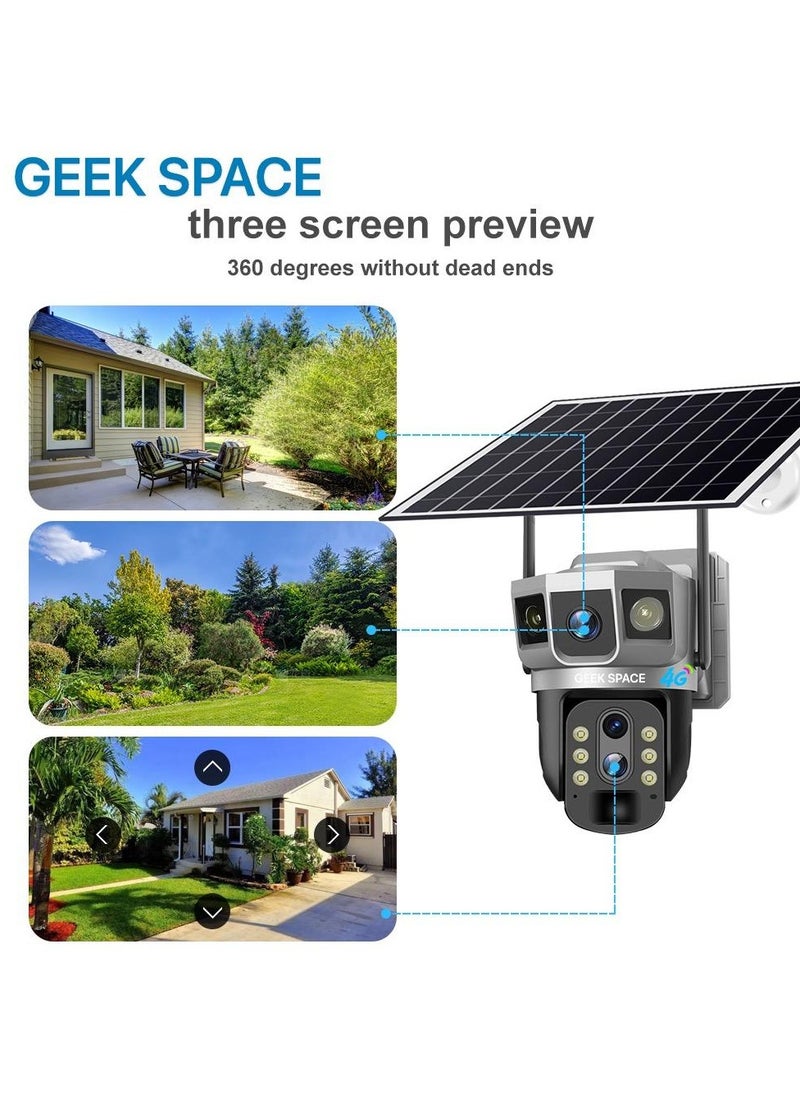 المهوس الفضاء - كاميرا كشف خارجية تعمل بالطاقة الشمسية Geek Space VTS02 4G، حل أمان متقدم، تكبير بصري 10 أضعاف، مقاومة للماء، كشف الحركة PIR، دوران 360 درجة - Image 1