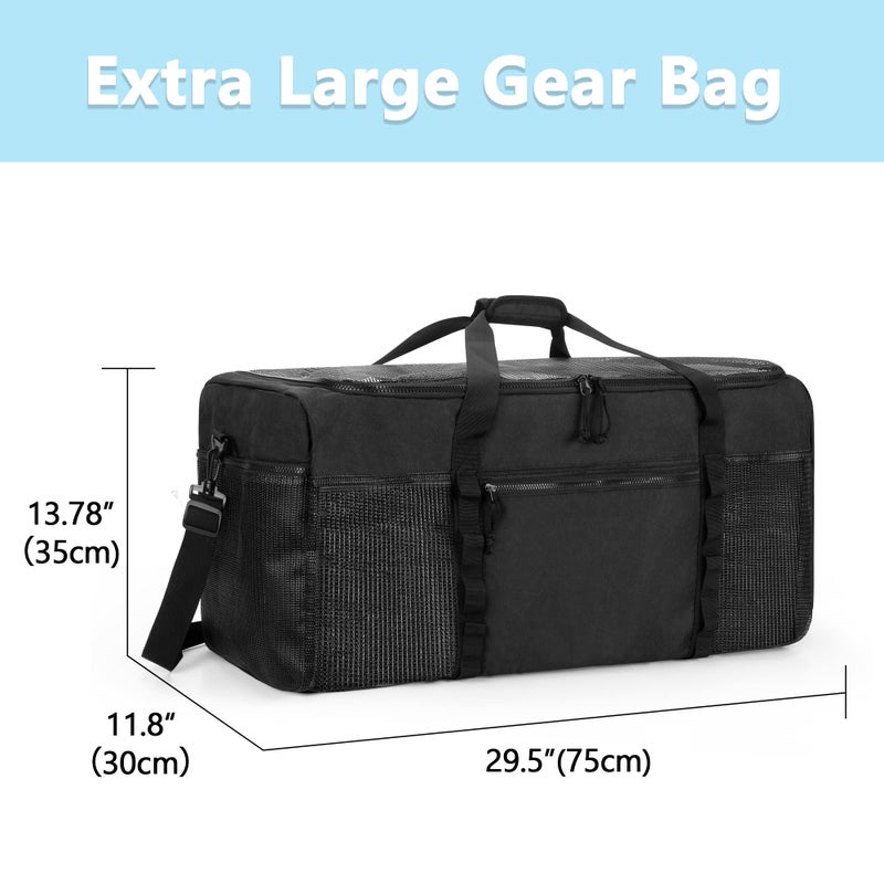 Fasrom XL Mesh Dive Duffel Bag for Scuba Diving Gear, Oversized Sport Duffle Bag for Snorkeling, Swimming, Beach and Gym Items, Black (Empty Bag Only) - Image 4