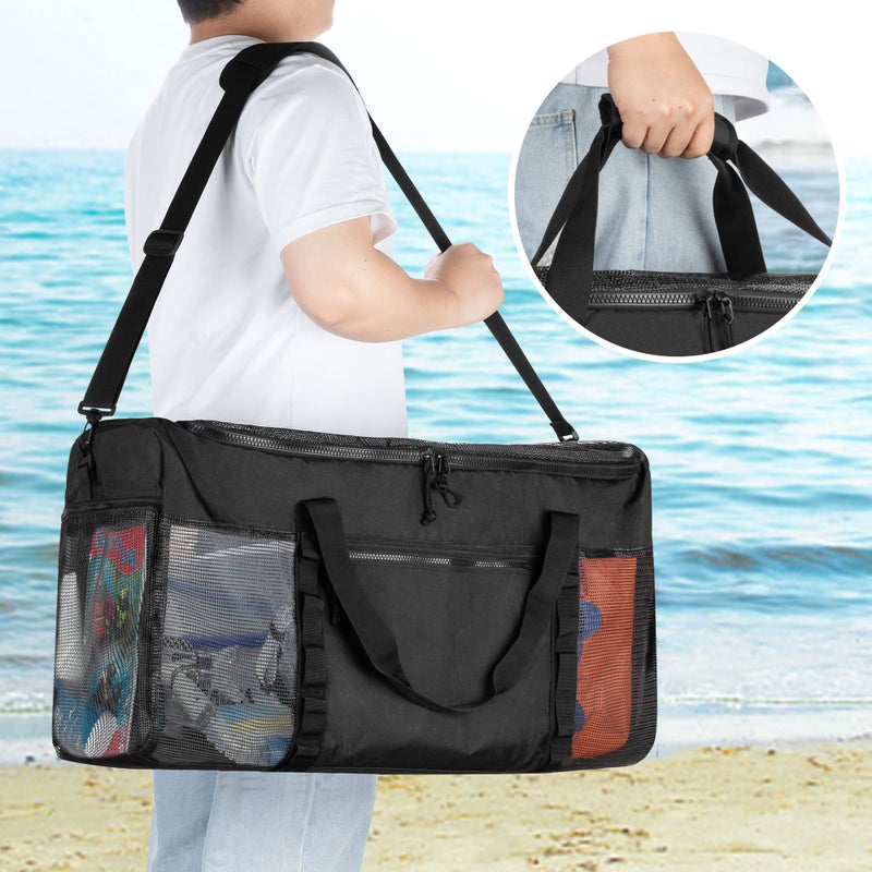 Fasrom XL Mesh Dive Duffel Bag for Scuba Diving Gear, Oversized Sport Duffle Bag for Snorkeling, Swimming, Beach and Gym Items, Black (Empty Bag Only) - Image 5