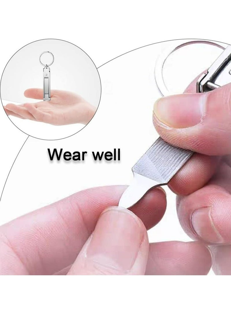 Generic 2 Pcs Multi Nail Clipper Ultra-Thin Portable Nail Cutter with Key Ring and Nail File Stainless Steel Foldable Manicure Set for Traveling, Home, Office  - Image 3