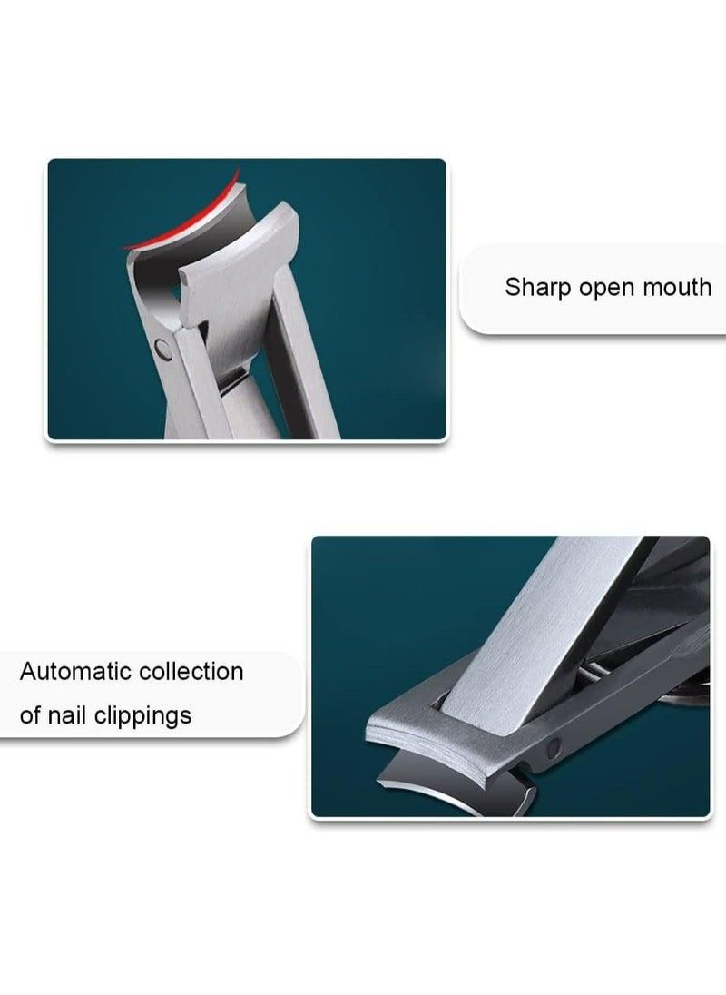 Generic 2 Pcs Multi Nail Clipper Ultra-Thin Portable Nail Cutter with Key Ring and Nail File Stainless Steel Foldable Manicure Set for Traveling, Home, Office  - Image 4