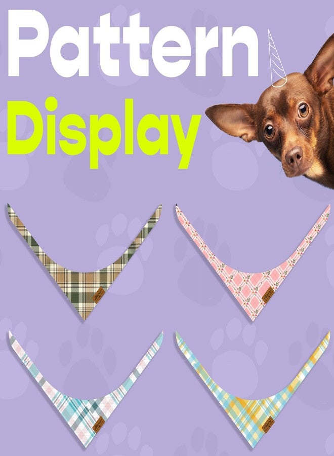 Charcy Dog Bandanas 4 Pack - Fall Bandana for Boys and Girls, Holiday, Birthday - Adjustable Durable Scarf, Unique Rural Square Design XL - Image 5