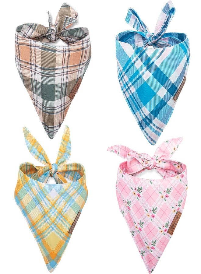 Charcy Dog Bandanas 4 Pack - Fall Bandana for Boys and Girls, Holiday, Birthday - Adjustable Durable Scarf, Unique Rural Square Design XL - Image 1