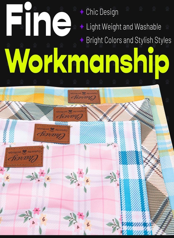Charcy Dog Bandanas 4 Pack - Fall Bandana for Boys and Girls, Holiday, Birthday - Adjustable Durable Scarf, Unique Rural Square Design XL - Image 3