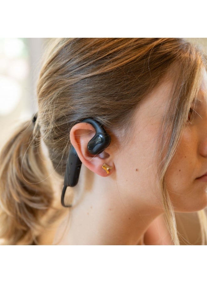 DCU TECNOLOGIC DCU Air Conduction Open-Ear Wireless Earphones with Enhanced Bass, 15H Playtime, IPX4 Sweat Resistance, Multipoint Connectivity & Touch Control – Black - Image 3