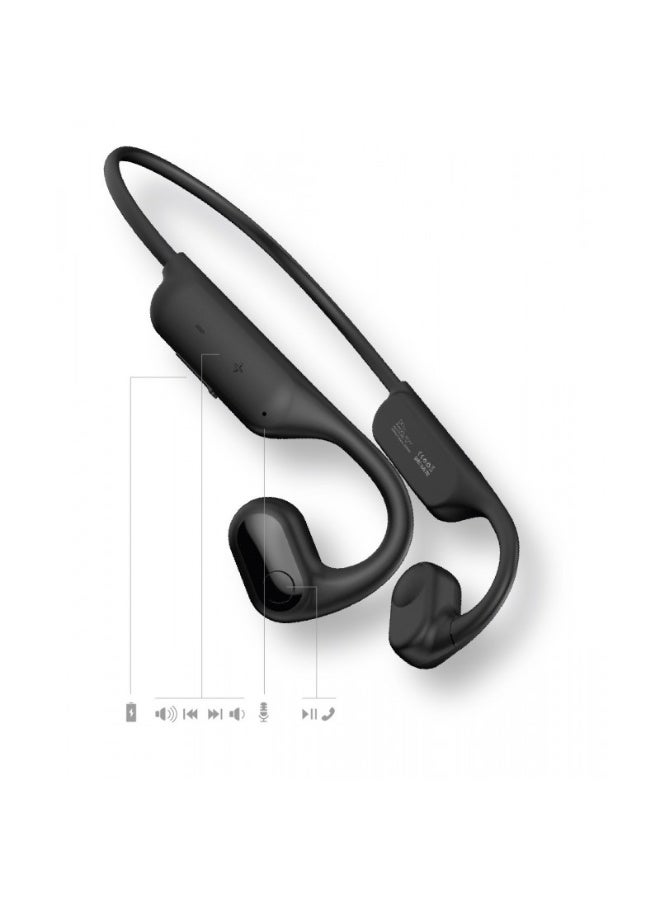 DCU TECNOLOGIC DCU Air Conduction Open-Ear Wireless Earphones with Enhanced Bass, 15H Playtime, IPX4 Sweat Resistance, Multipoint Connectivity & Touch Control – Black - Image 4