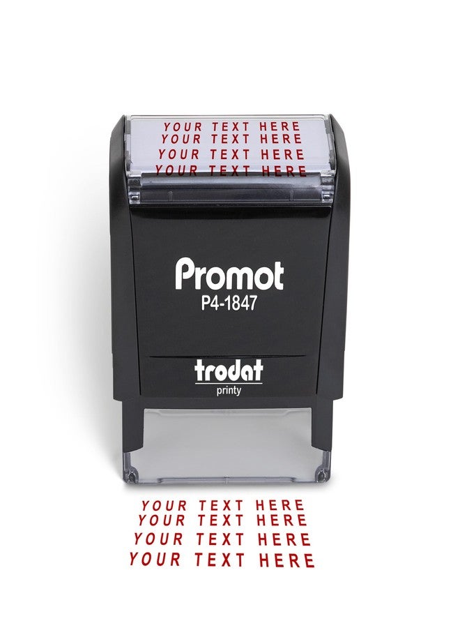 Promot Self Inking Custom Stamp - Up to 4 Lines of Personalized Text, Customized Address Stamp with Easy to Change Ink Cartridge (Medium) - Image 1