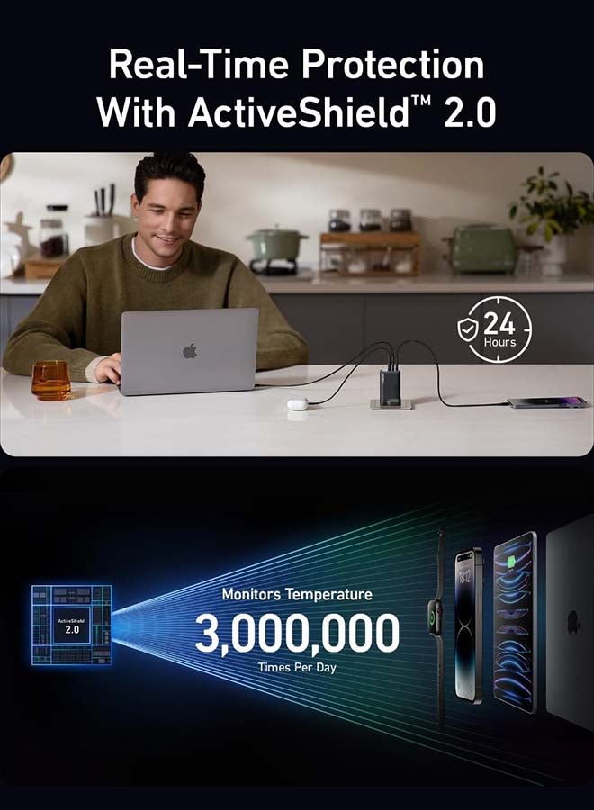 Anker 100W USB C Plug, Prime GaN 3-Port Fast PPS Charger - Compact, Foldable Design for MacBook Pro/Air, iPad Pro, iPhone 16/15/14, Samsung S25/S24, Huawei, Xiaomi, Vivo, Oppo and More - Image 5